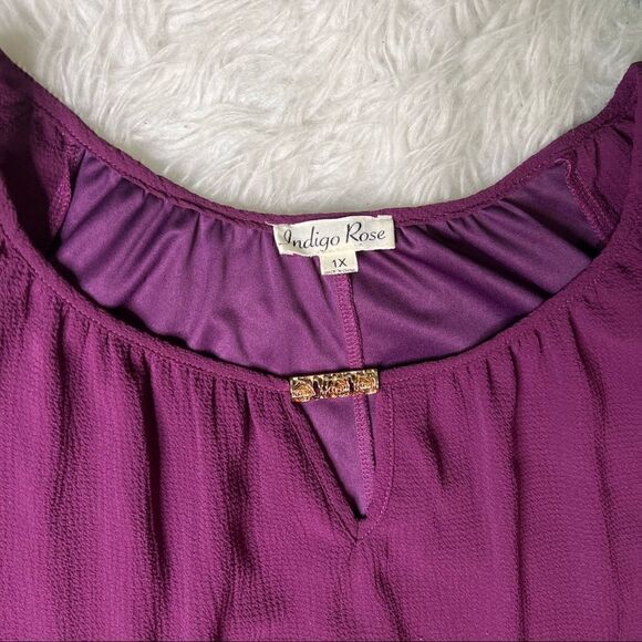 Indigo Rose burgundy casual / party dress plus size 1X - Picture 3 of 11